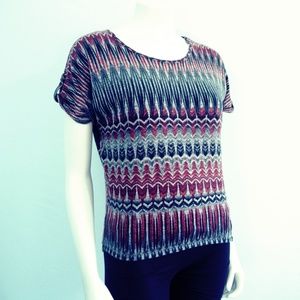 Sharagano Multi-color Polyester Spandex Blouse Top